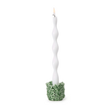 Cruciferous Leaf Taper Candleholder Green