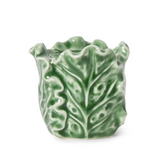 Cruciferous Leaf Taper Candleholder Green