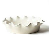White Ruffle Pie Dish 9in