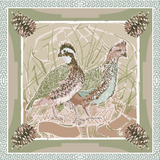 Silk Scarf Quail Pair