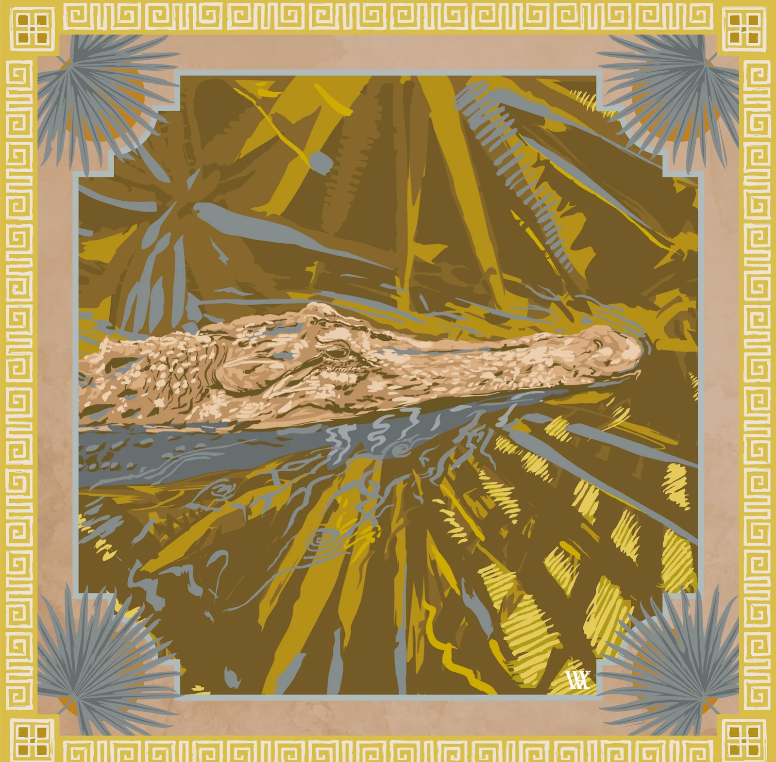 Silk Scarf Ocmulgee Alligator