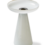 Leon Glass Taper Holder White