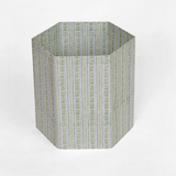 Hexagon Collapsable Basket Floral Stripe Green