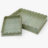 Blue Orche Striped Scallop Tray
