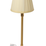 LED Cordless Table Lamp w Pleated Fabric Shade