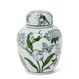 Hand Painted Ginger Jar Green