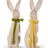 Concrete Look Rabbit with Bow