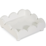 6" White Scallop napkin Holder