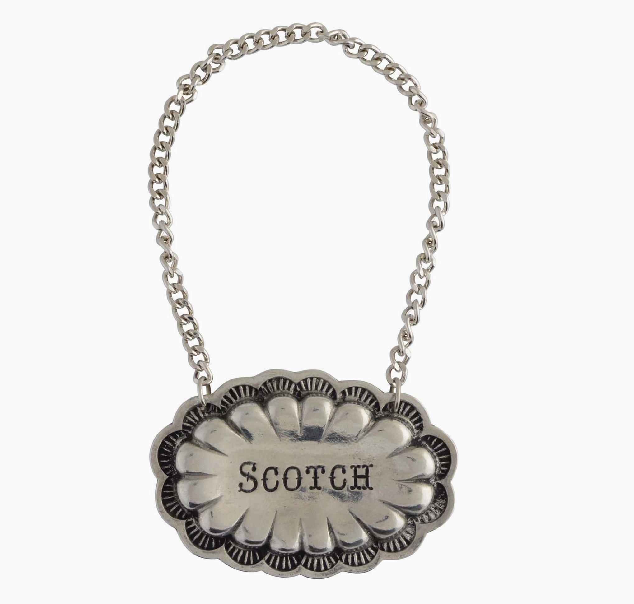 Pewter Western Decanter Tag