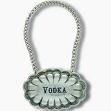 Pewter Western Decanter Tag
