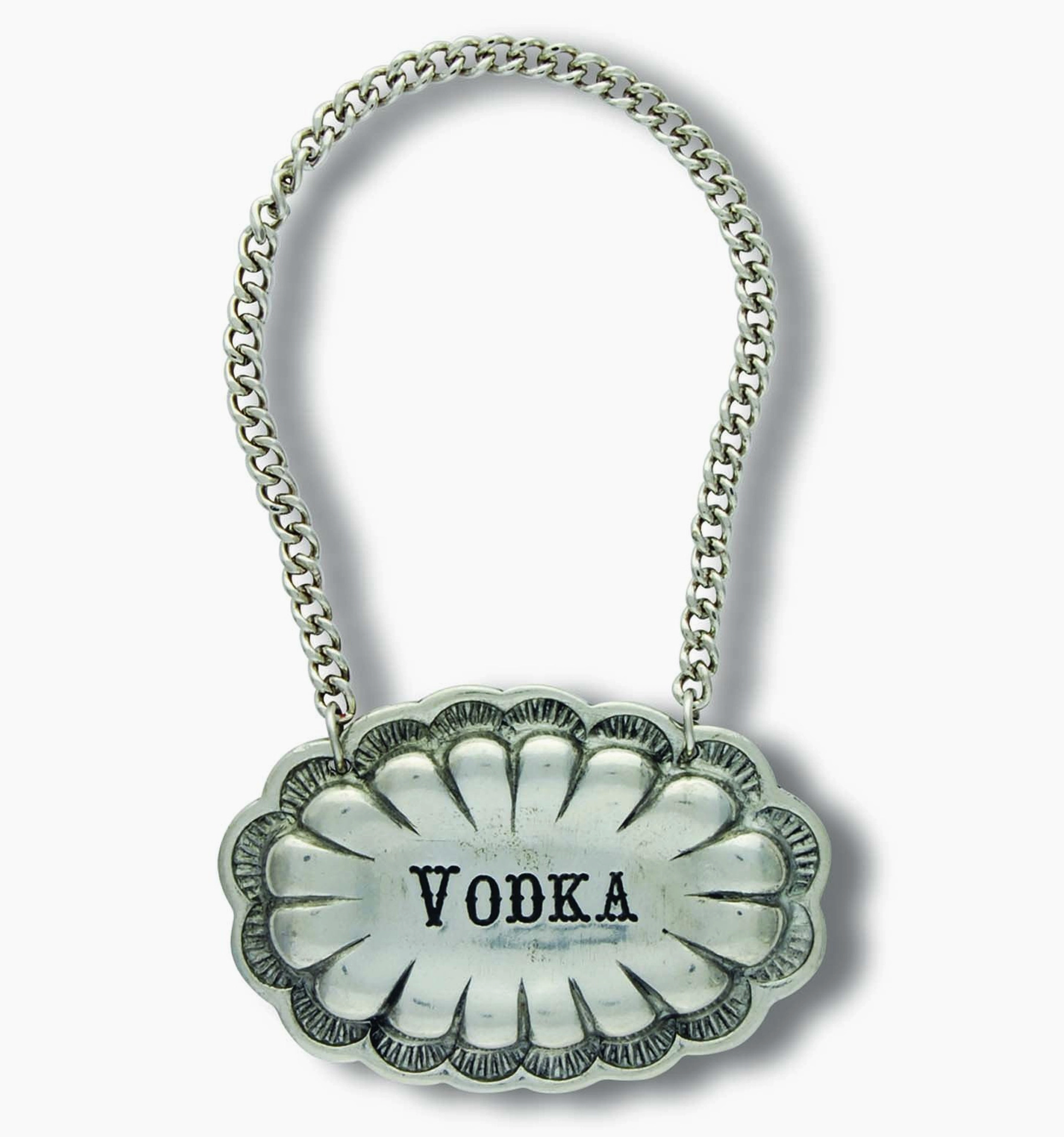 Pewter Western Decanter Tag