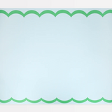 Scalloped Blue Green Paper Table Runner