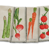 Still Life Embroidered Linen Napkins in Green