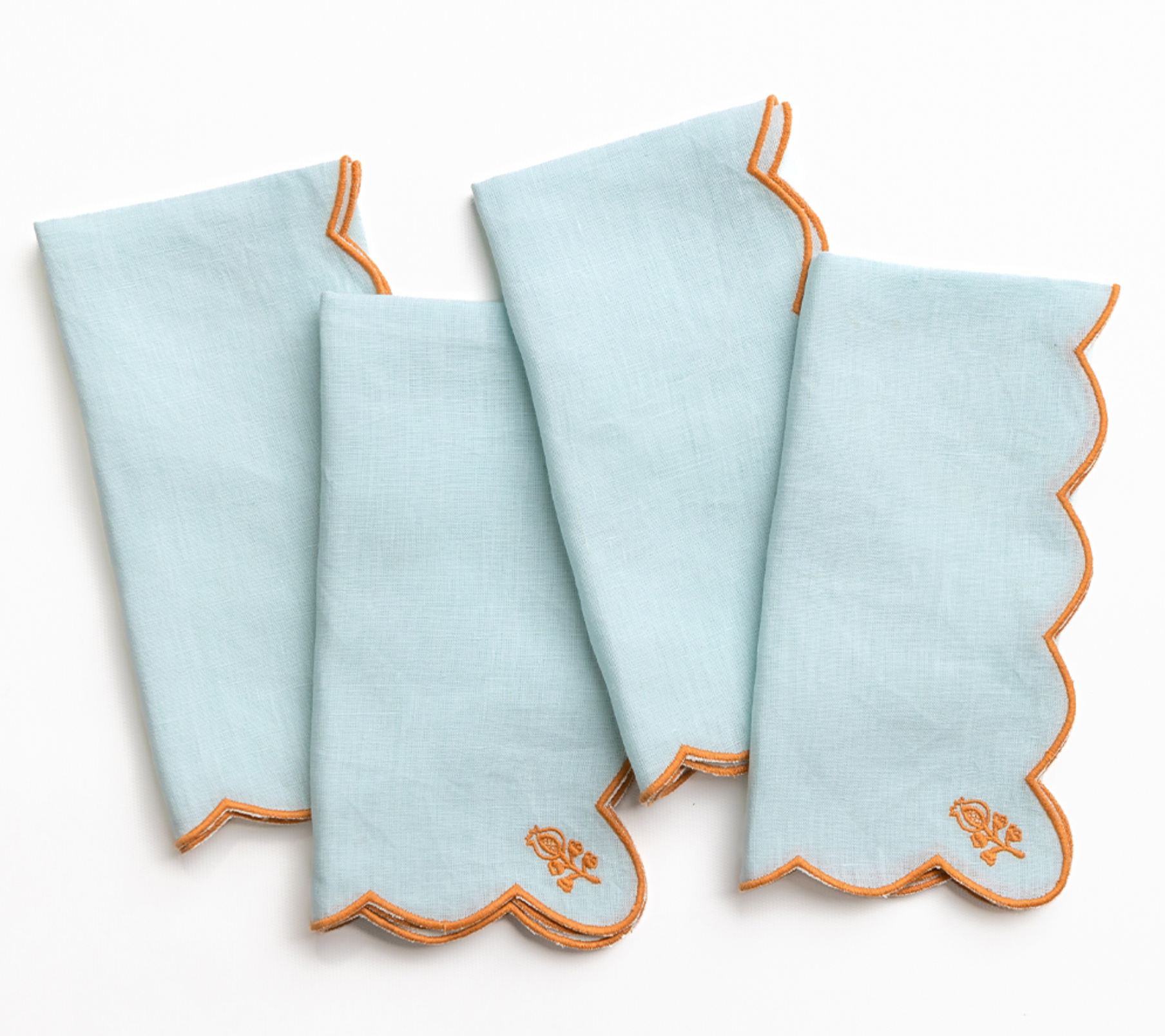 Pomegranate Scalloped Buti Napkins