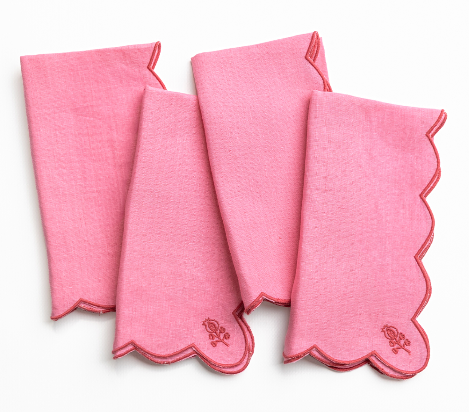 Pomegranate Scalloped Buti Napkins