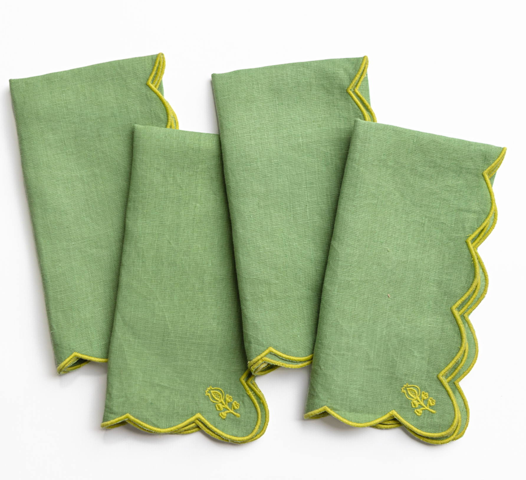 Pomegranate Scalloped Buti Napkins