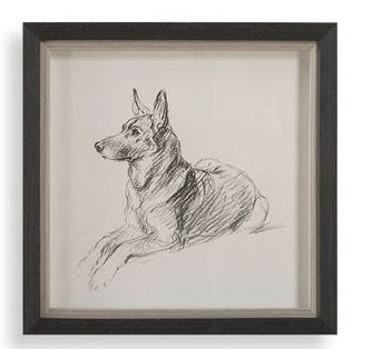 Framed Dog Prints 14"x14"