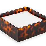Tortoise Scallop Acrylic Cocktail Napkin Holder