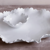 VIDA Colette Round Platter w/ Mini Dip Bowl White