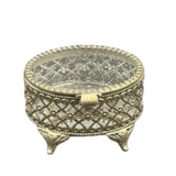 Oval Deco Glass Jewelry Box
