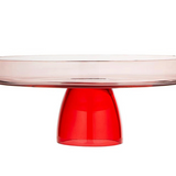 Glass Cake Stand Red