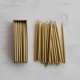 Unscented Thin Taper Candle Gold