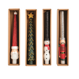 Glitter Christmas Taper Candles
