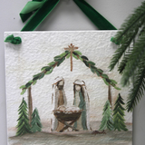 Hanging Nativity Textured Paper 8"x8"
