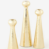 Dimpled Taper Candle Holder Golder