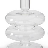 Clear Glass Modern Taper Candleholder