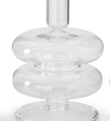 Clear Glass Modern Taper Candleholder