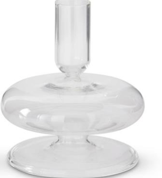 Clear Glass Modern Taper Candleholder