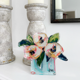 Pink and White Peonies Bloom Block