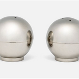 Brass Sphere Salt and Pepper Shakers (Polished Silver)