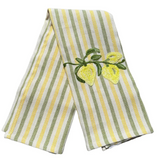 Striped Embroidered Tea Towel