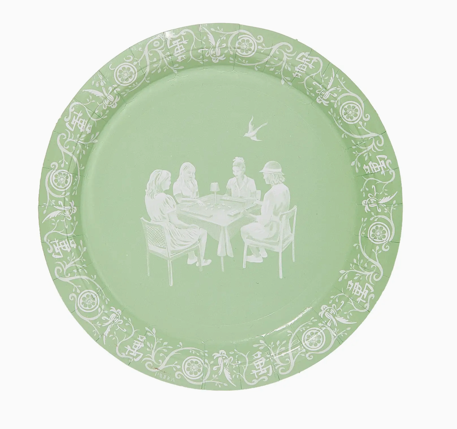 Mahjong Jasperware Inspired Salad Paper Plates - Set of 8