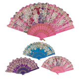 Peony Floral Gold Glitter Hand Held Folding Fan FN0440-C (12PC)