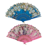 Peony Floral Gold Glitter Hand Held Folding Fan FN0440-C (12PC)