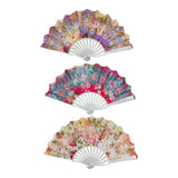 Glitter Flower Hand Held Folding Fan FN0449 (12PC)