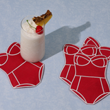 Red Swimsuit Cocktail Napkins - Set of 4