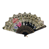 Peony Floral Gold Glitter Hand Held Folding Fan FN0440-C (12PC)