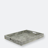 Pinstripe Decorative Tray - Sage Large