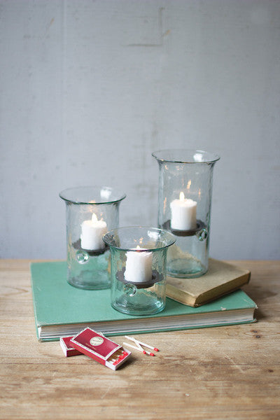 Small Recycled Glass Votive Cylinder