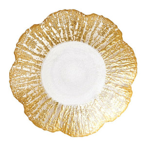 Vietri Rufulo Gold Glass Shallow Bowl