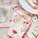 Botanical garden linen cocktail napkins set of four