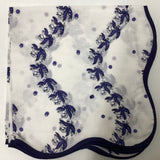 Blue Floral Scalloped Napkins