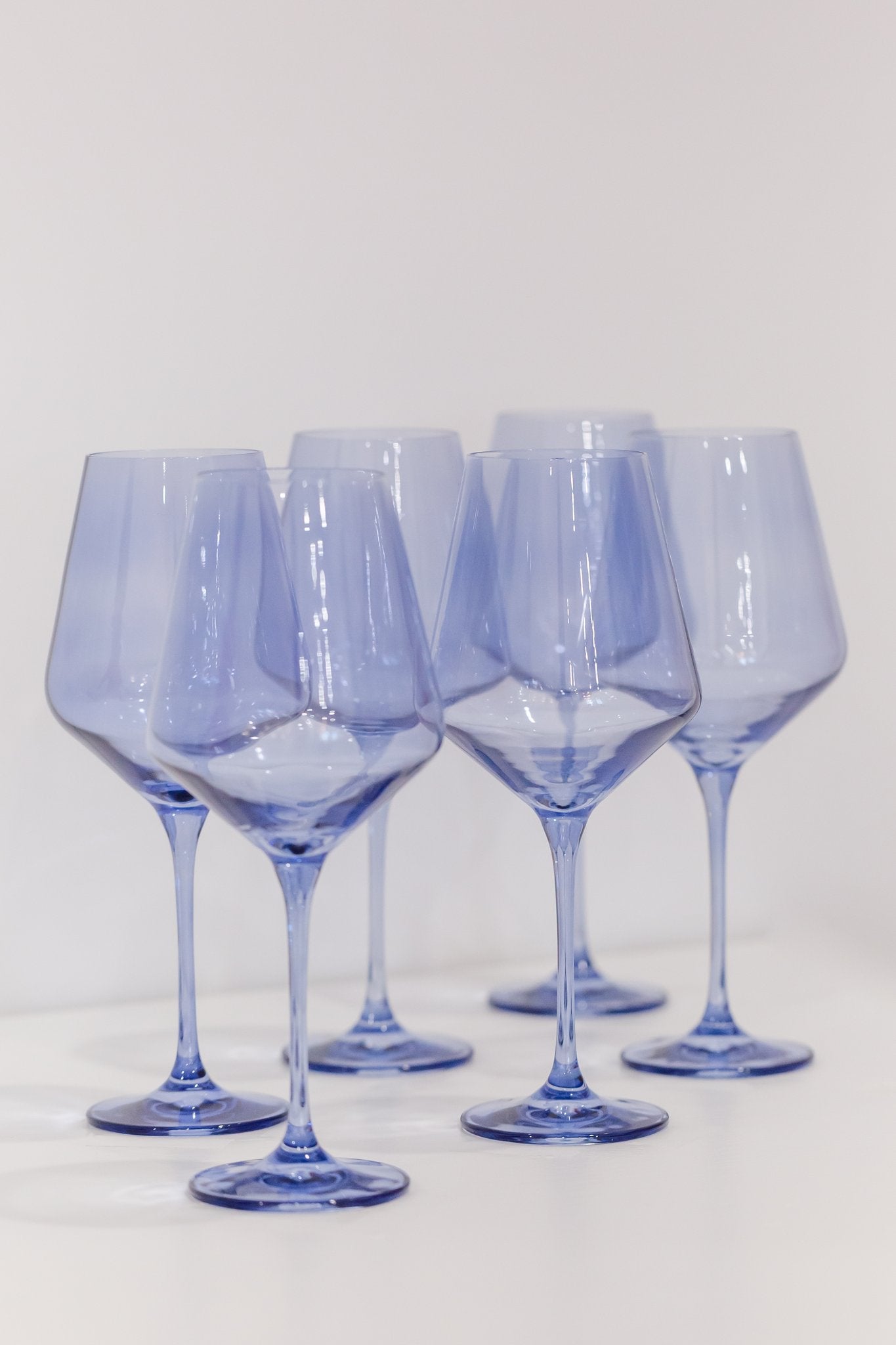 Estelle Colored Glass Hand-Blown Wine Glass 2-Piece Set Midnight Blue