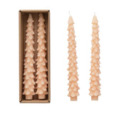 Blush Unscented Tree Shaped Taper Candles, Set of 2