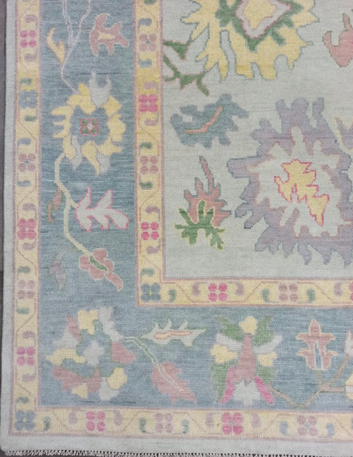 The Molly - 9’6”x12’ Oushak Rug - Pastel Multi and Blue