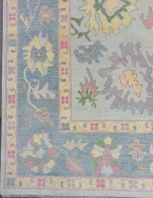 The Molly - 9’6”x12’ Oushak Rug - Pastel Multi and Blue